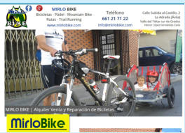 Mirlo Bike | Venta, reparacin y alquiler de bicis. Rutas mountain bike. Zona padel | Talavera de la Reina