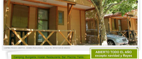 Camping Prados Abiertos | Camping Bungals Hostal Restaurante Piscina Tenis...